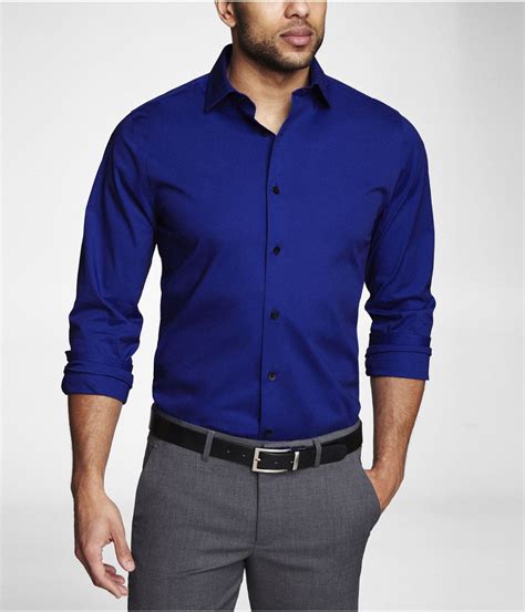 bright blue men's dress shirt.